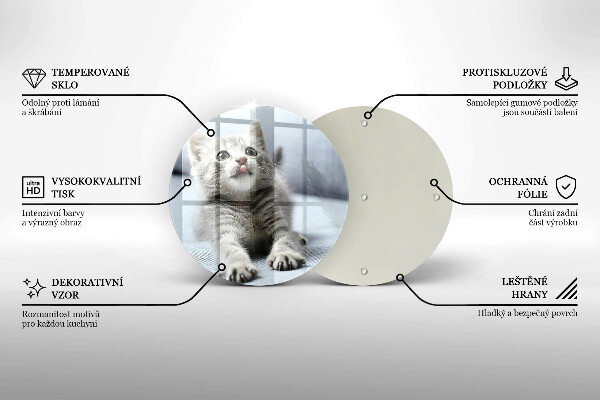 Üveg vágódeszka Aranyos kis cica