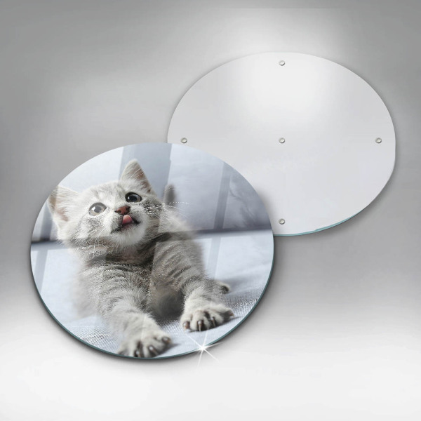 Üveg vágódeszka Aranyos kis cica