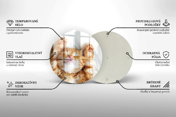 Üveg vágódeszka Aranyos kis cica