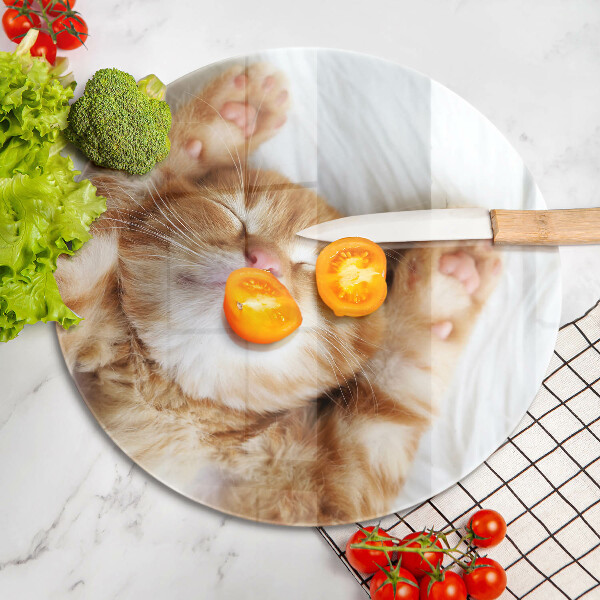 Üveg vágódeszka Aranyos kis cica