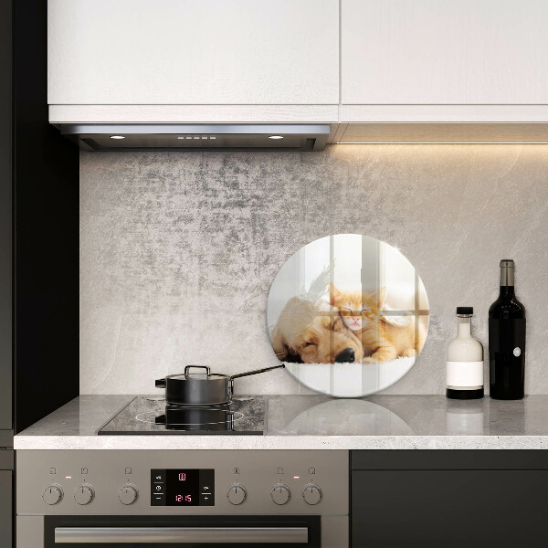 Üveg vágódeszka Állatok kutya és macska