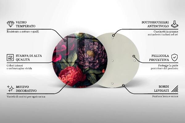 Üveg vágódeszka Gyönyörű virágok