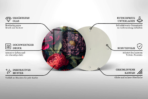 Üveg vágódeszka Gyönyörű virágok