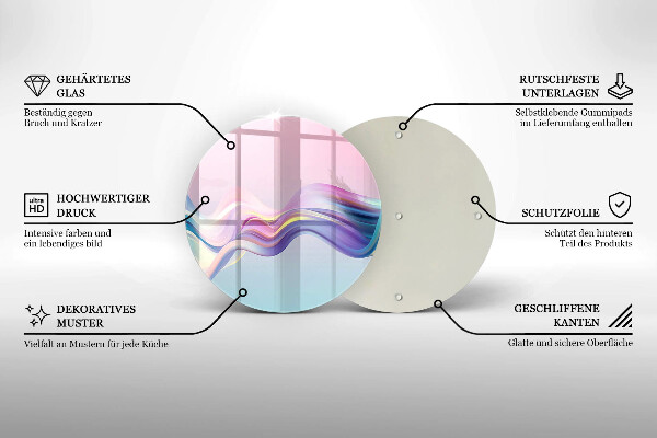 Üveg vágódeszka Pasztell absztrakció