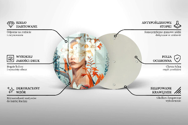 Üveg vágódeszka Nő virágban