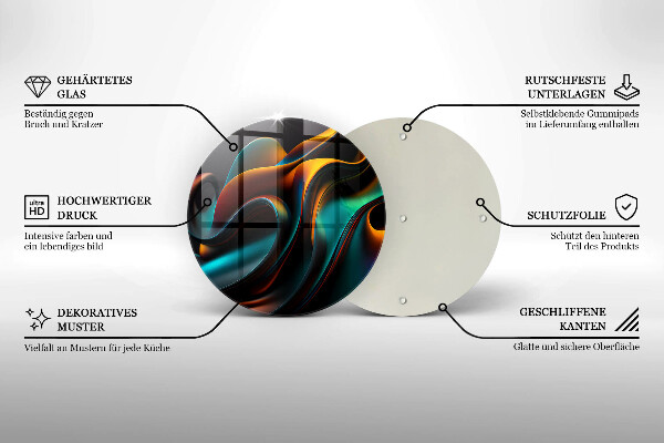 Üveg vágódeszka Színes absztrakció