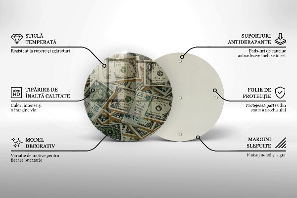Üveg vágódeszka Pénz dollár