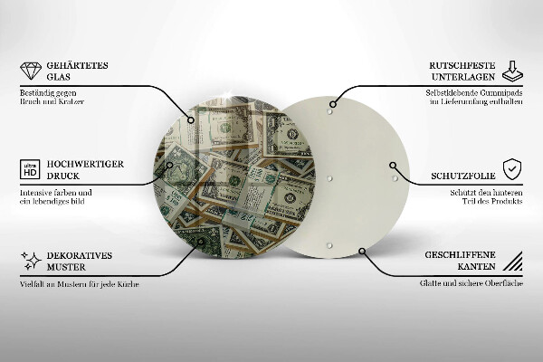 Üveg vágódeszka Pénz dollár