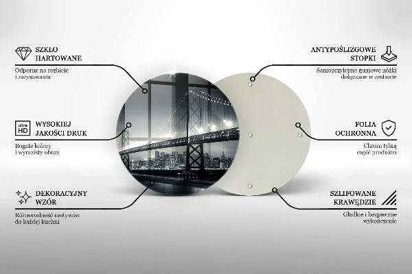 Üveg vágódeszka Benjamin Franklin híd