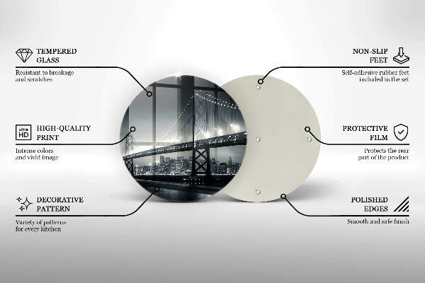 Üveg vágódeszka Benjamin Franklin híd