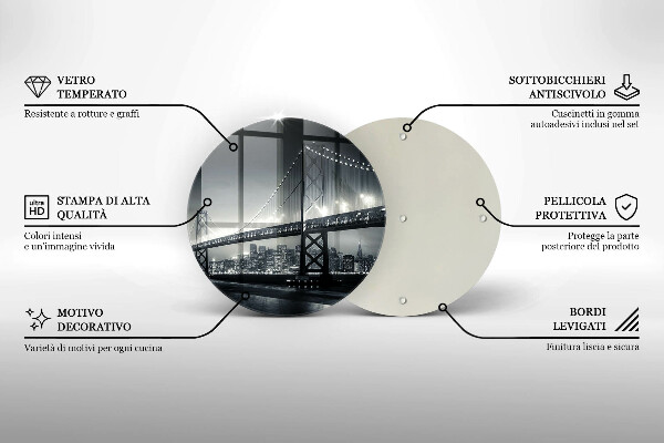 Üveg vágódeszka Benjamin Franklin híd