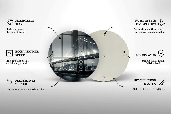 Üveg vágódeszka Benjamin Franklin híd