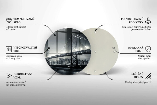 Üveg vágódeszka Benjamin Franklin híd