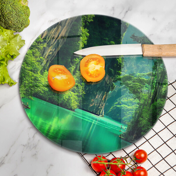 Üveg vágódeszka Lagúna táj