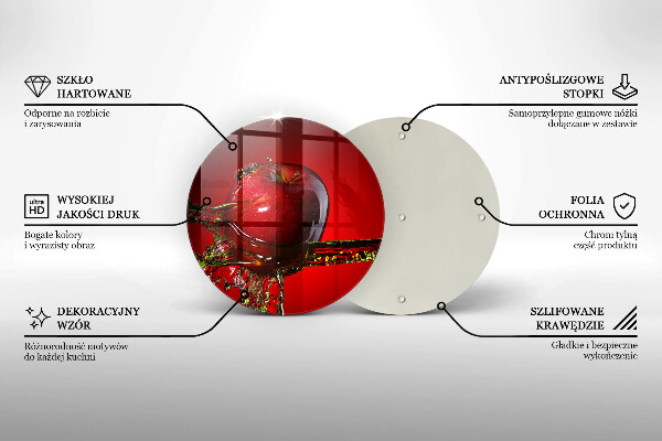 Üveg vágódeszka Alma gyümölcs vízben