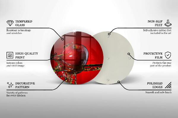 Üveg vágódeszka Alma gyümölcs vízben