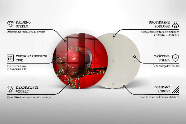 Üveg vágódeszka Alma gyümölcs vízben