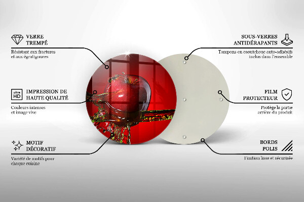 Üveg vágódeszka Alma gyümölcs vízben