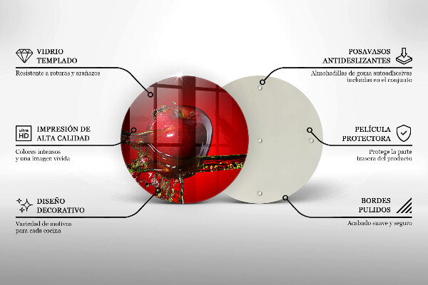 Üveg vágódeszka Alma gyümölcs vízben