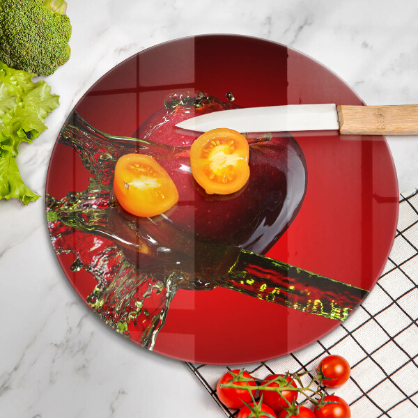 Üveg vágódeszka Alma gyümölcs vízben