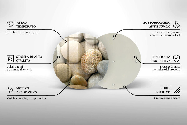 Üveg vágódeszka Ovális kövek mintája