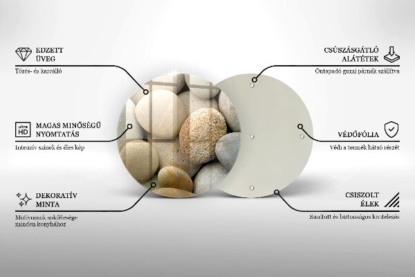 Üveg vágódeszka Ovális kövek mintája