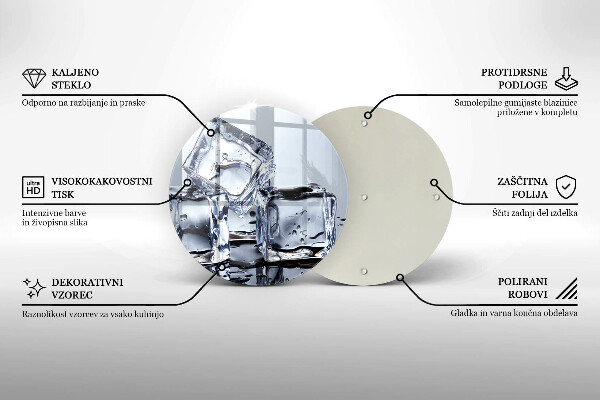 Üveg vágódeszka Jégkockák