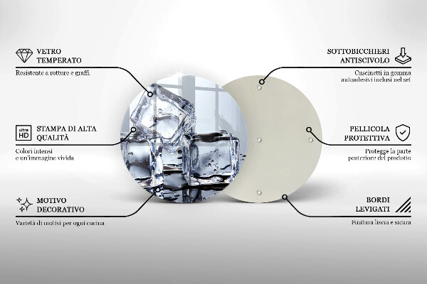 Üveg vágódeszka Jégkockák