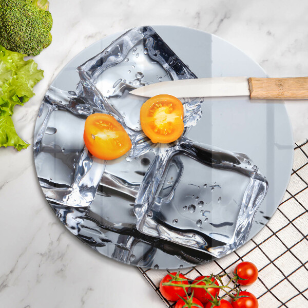 Üveg vágódeszka Jégkockák