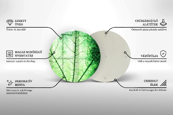 Üveg vágódeszka Dekoratív érlevél