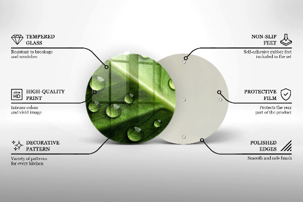 Üveg vágódeszka Természet harmat és levél