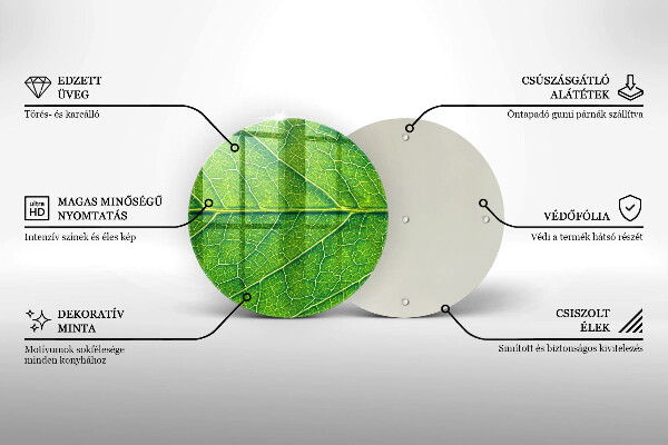 Üveg vágódeszka Természetes levélerek