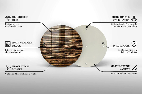 Üveg vágódeszka Fa textúra