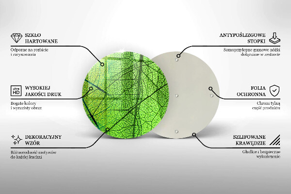 Üveg vágódeszka Természetes levélerek