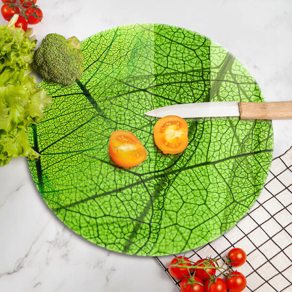 Üveg vágódeszka Természetes levélerek