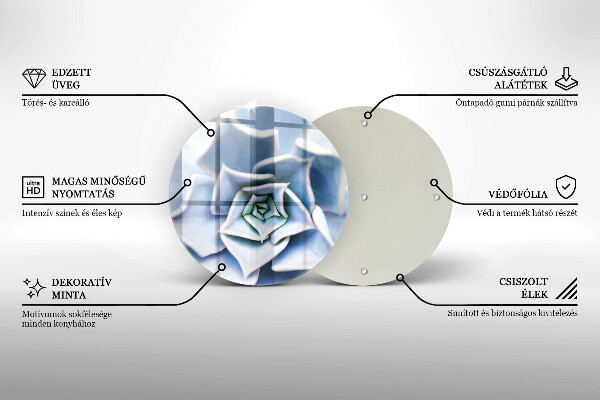 Üveg vágódeszka Virágos növény