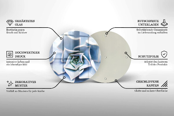 Üveg vágódeszka Virágos növény