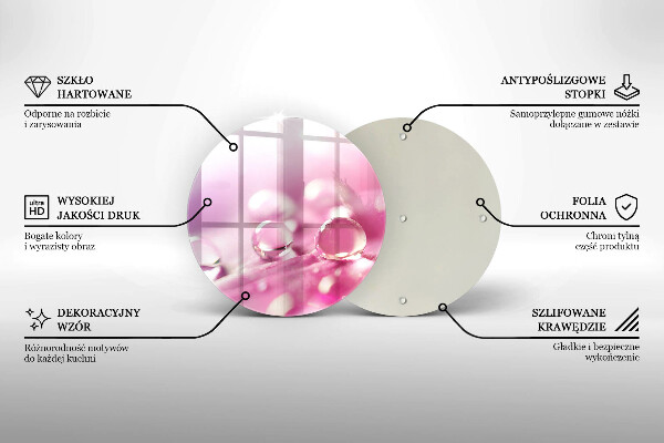 Üveg vágódeszka Harmat virágszirmai