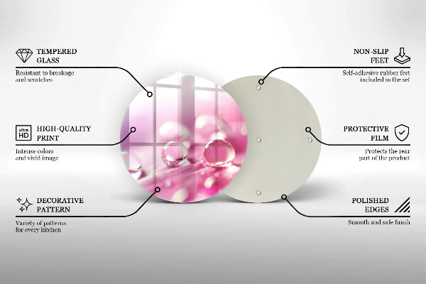 Üveg vágódeszka Harmat virágszirmai