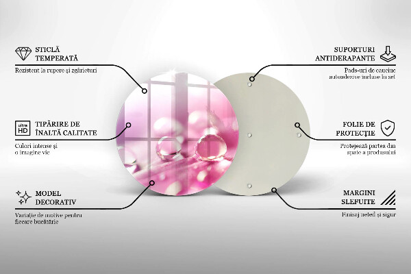 Üveg vágódeszka Harmat virágszirmai