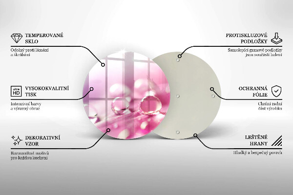Üveg vágódeszka Harmat virágszirmai