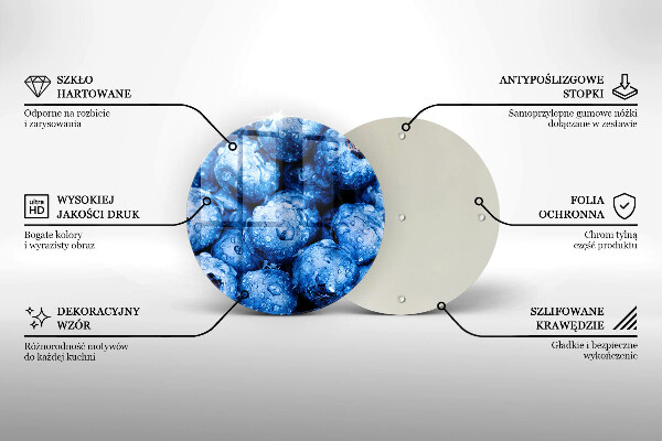 Üveg vágódeszka Lédús áfonya