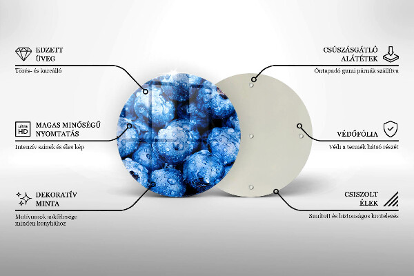 Üveg vágódeszka Lédús áfonya