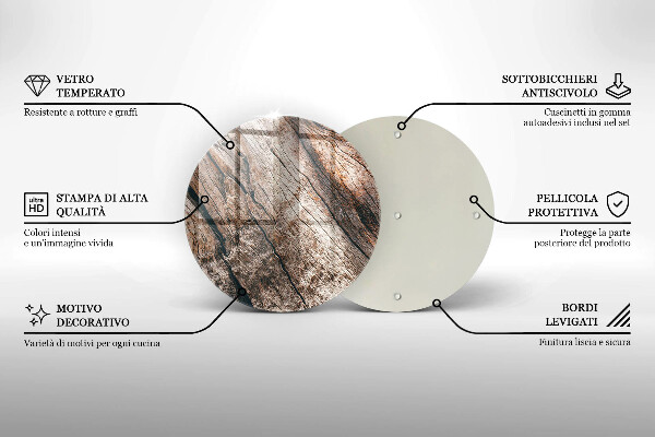 Üveg vágódeszka Fa szerkezet