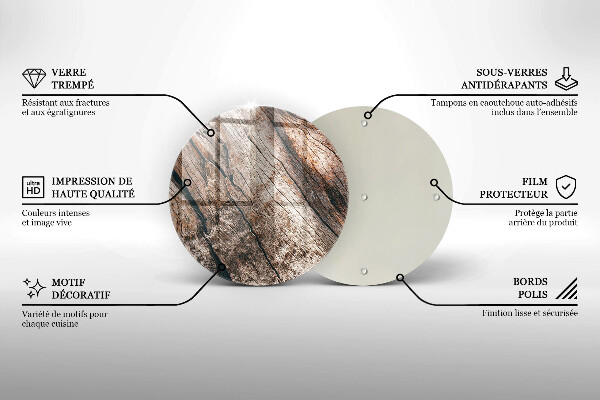 Üveg vágódeszka Fa szerkezet