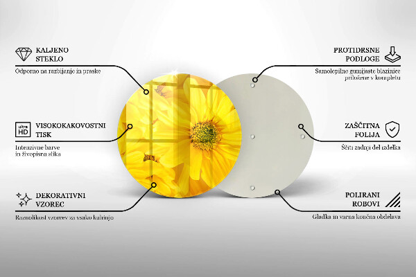 Üveg vágódeszka Virágszirom
