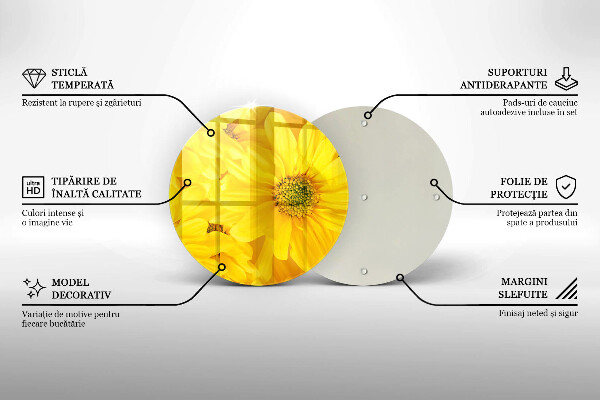 Üveg vágódeszka Virágszirom