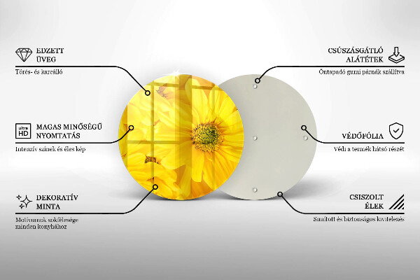 Üveg vágódeszka Virágszirom