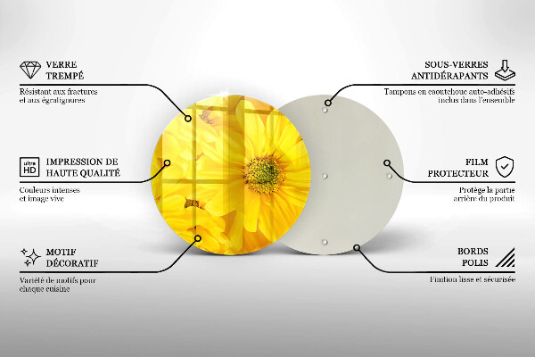 Üveg vágódeszka Virágszirom