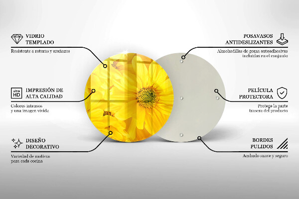 Üveg vágódeszka Virágszirom